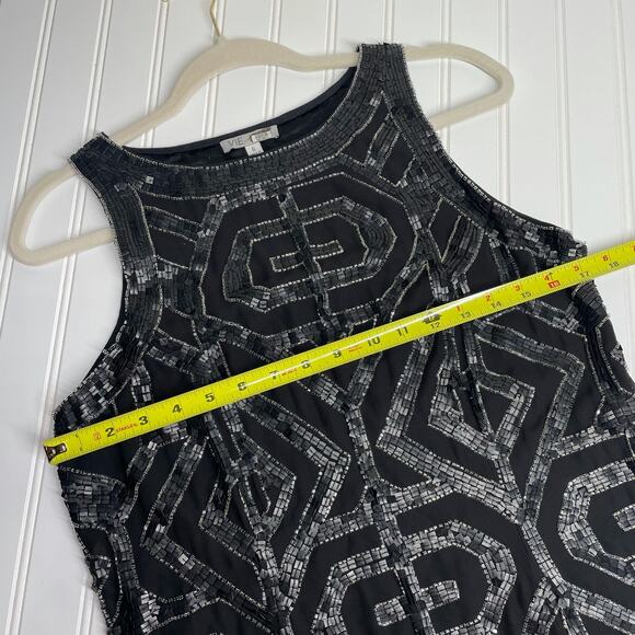 VIE LA V Women’s Size 6 Black Beaded Shift Cocktail Dress LBD Evening Party - Picture 6 of 6